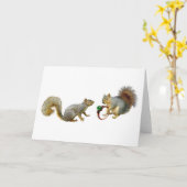 Eekhoorntjes met ringkaart kaart (Gele Bloem)