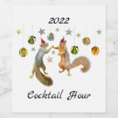 Eekhoorntjes met sterren Wijnlabels Wijn Etiket (Enkel label)