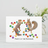 Eekhoorntjes met uitnodiging van de partij voor ve (Staand voorkant)