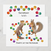 Eekhoorntjes met uitnodiging van de partij voor ve (Voorkant / Achterkant)