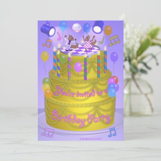 Eekhoorntjes op Cake Kaart (Staand voorkant)