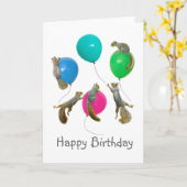 Eekhoorntjes op de ballonnen kaart (Gele Bloem)