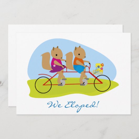 Eekhoorntjes op een tandem-bike We hebben uitgeput Aankondiging (Voorkant / Achterkant)