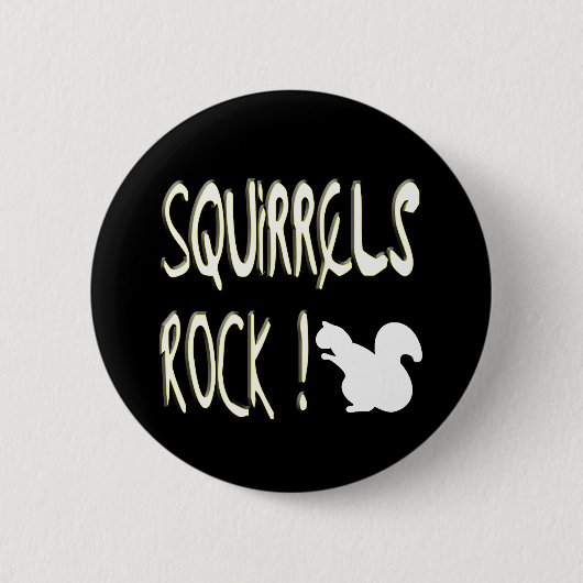 Eekhoorntjes Rock! Knoop Ronde Button 5,7 Cm (Voorkant)