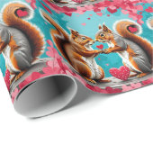 Eekhoorntjes verliefd cadeaupapier (Rol Hoek)