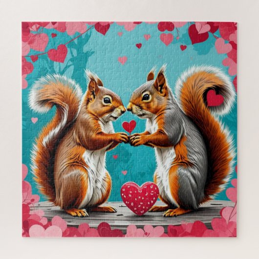 Eekhoorntjes verliefd legpuzzel (Verticaal)