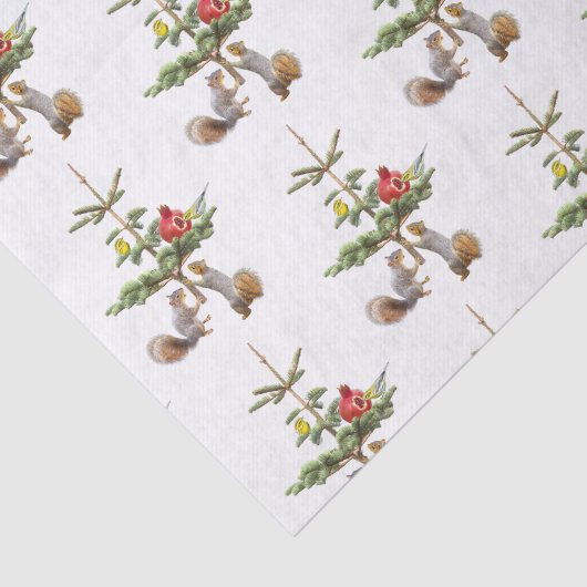 Eekhoorntjes, vogelboompapier tissuepapier (Detail)