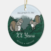 Eekhoorntjes voor gepersonaliseerd Jubileum Keramisch Ornament (Links)