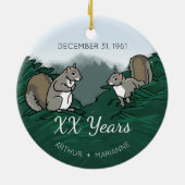 Eekhoorntjes voor gepersonaliseerd Jubileum Keramisch Ornament (Achterkant)