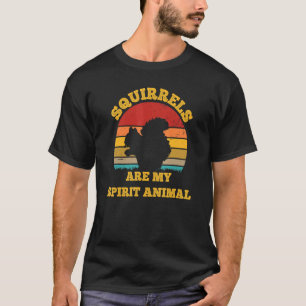 Eekhoorntjes zijn mijn spirietdierretro Sunset Vin T-shirt