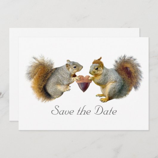 Eekhoorntjesbrood met de datumkaart opslaan save the date (Voorkant / Achterkant)