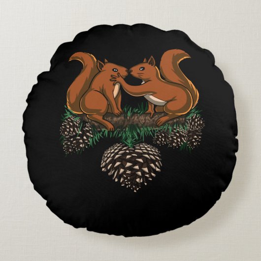 eekhoorntjespaardenkoetsdieren rond kussen (Voorkant)