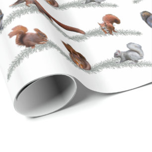 Eekhoornvaar ompakpapier (kleur kiezen) cadeaupapier