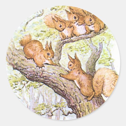 eekhoornvergadering ronde sticker (Voorkant)