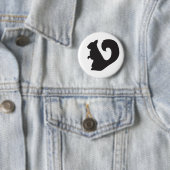 Eekhoornvliesbos silhouet grafisch ronde button 5,7 cm (In situ)