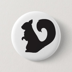 Eekhoornvliesbos silhouet grafisch ronde button 5,7 cm