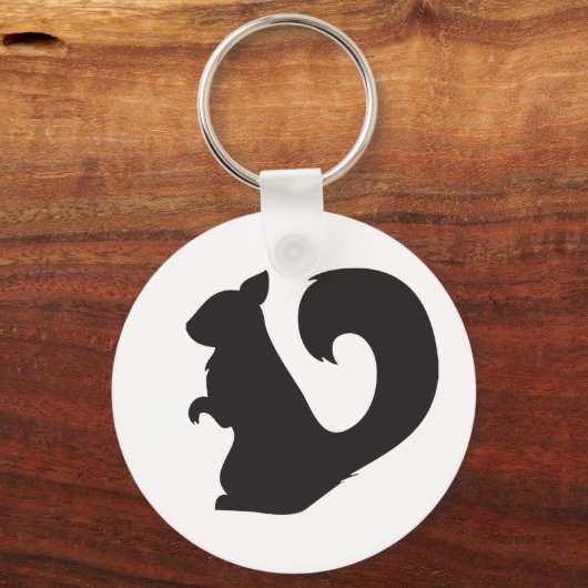 Eekhoornvliesbos silhouet grafisch sleutelhanger (Voorkant)