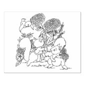 Eekhoornvloeren Bosdieren Kleurpagina Rubberstempel (Afrduk)