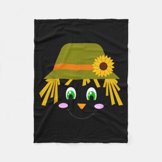 Eekrow gezicht in een hoed douche Funny Halloween Fleece Deken (Voorkant)