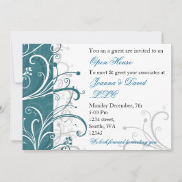Eelegant aqua Corporate party Invitation Kaart