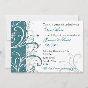 Eelegant aqua Corporate party Invitation Kaart