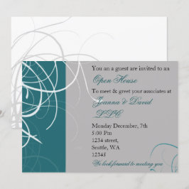 Eelegant aqua Corporate party Invitation Kaart