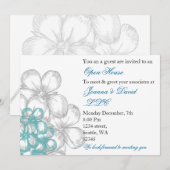 Eelegant aqua Corporate party Invitation Kaart (Voorkant / Achterkant)