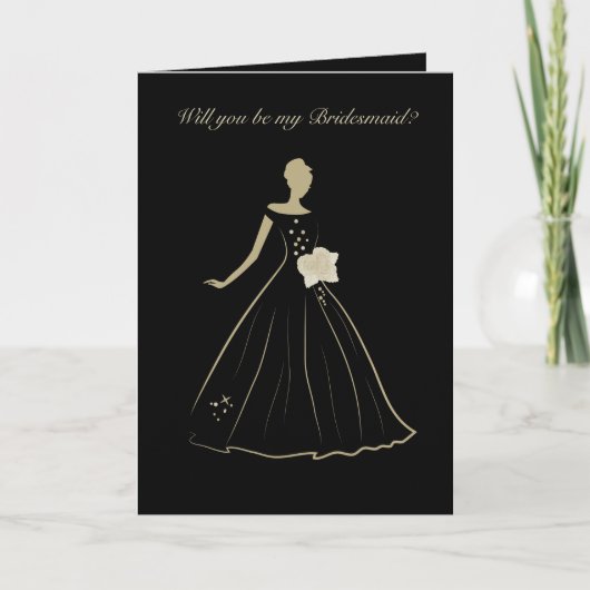 Eelegant Bride Bridesmaid Folded Wenskaart Kaart (Voorkant)