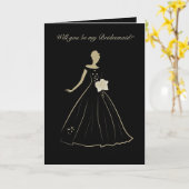 Eelegant Bride Bridesmaid Folded Wenskaart Kaart (Gele Bloem)