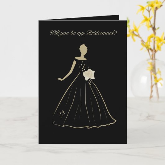 Eelegant Bride Bridesmaid Folded Wenskaart Kaart (Gele Bloem)