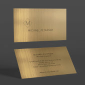 Eelegant, geborgen metaalgoud, monogrammed elegant visitekaartje