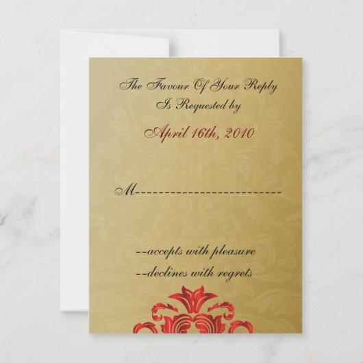Eelegant goudbruin RSVP (Achterkant)