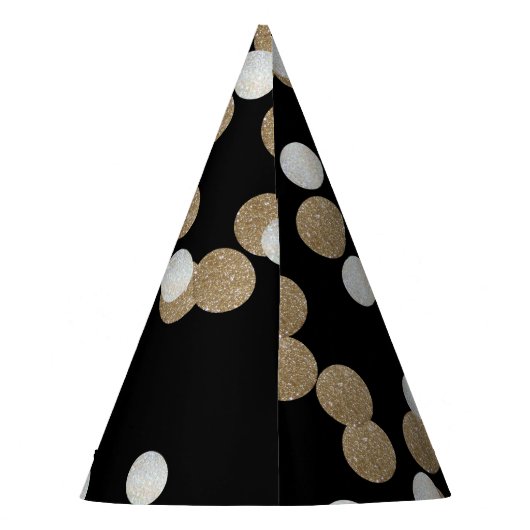 Eelegant modern Black Gold Confetti Holiday Party Feesthoedjes (Achterkant)
