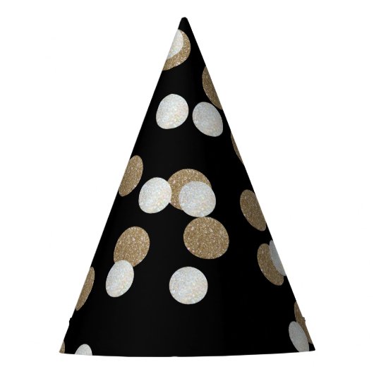 Eelegant modern Black Gold Confetti Holiday Party Feesthoedjes (Voorkant)