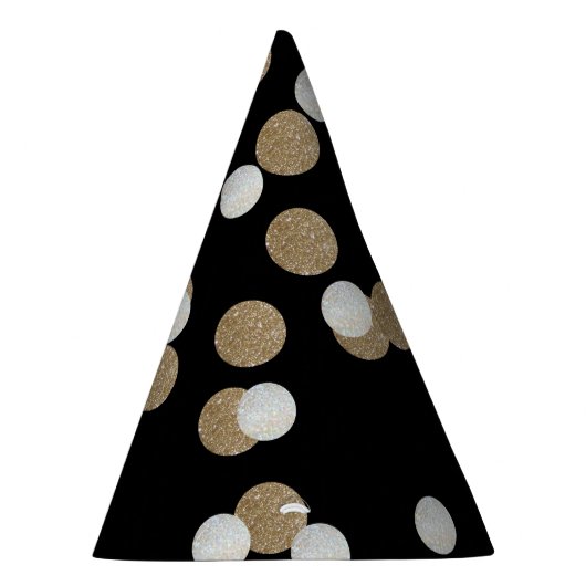 Eelegant modern Black Gold Confetti Holiday Party Feesthoedjes (Rechts)