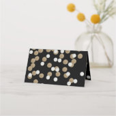 Eelegant modern Black Gold Confetti Holiday Party Plaatskaartje (Achterkant)
