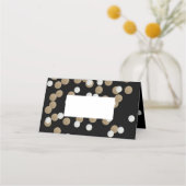 Eelegant modern Black Gold Confetti Holiday Party Plaatskaartje (Voorkant)