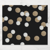 Eelegant modern Black Gold Confetti Holiday Party Sparkling Wijnetiket (Enkel label)