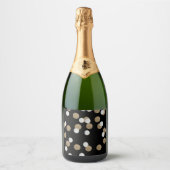 Eelegant modern Black Gold Confetti Holiday Party Sparkling Wijnetiket (Voorkant)