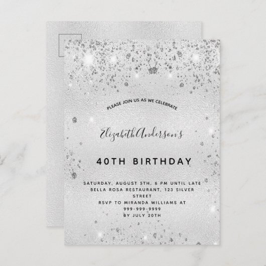 Eelegant vergaarsel uitnodiging briefkaart (Voorkant / Achterkant)