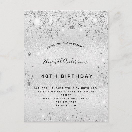 Eelegant vergaarsel uitnodiging briefkaart (Voorkant)