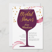 Eelegant Wine Bridal Shower Invitation Kaart (Voorkant)