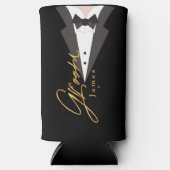 Eelegant zwart goud Groom Bachelor Party Seltzer C Blikjeskoeler (Voorkant)