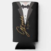 Eelegant zwart goud Groom Bachelor Party Seltzer C Seltzer Blikjeskoeler (Achterkant)
