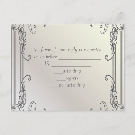 Eelegante  bruinkoolpauw RSVP Uitnodiging Briefkaart (Achterkant)