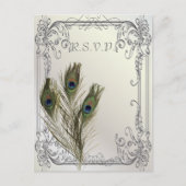 Eelegante  bruinkoolpauw RSVP Uitnodiging Briefkaart (Voorkant)