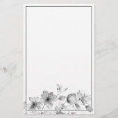 Eelgant minimalistische Waterverf Wildflowers Briefpapier (Voorkant)