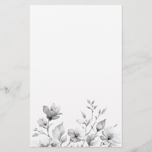 Eelgant minimalistische Waterverf Wildflowers Briefpapier (Achterkant)