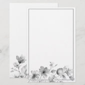Eelgant minimalistische Waterverf Wildflowers Briefpapier (Voorkant / Achterkant)