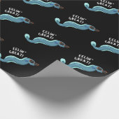 Eelin Great Funny Slippery Eel Pun Dark BG Cadeaupapier (Hoek)